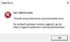 Fix Dev Error 6068