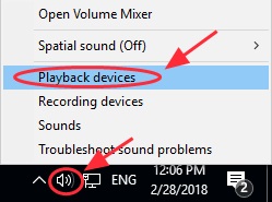 select the option playback devices