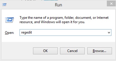 enter the command regedit and click on OK