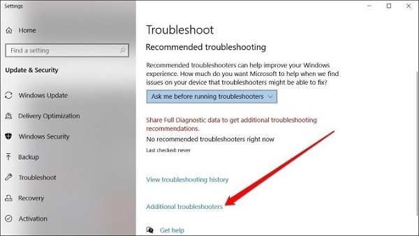 Additional Troubleshooters