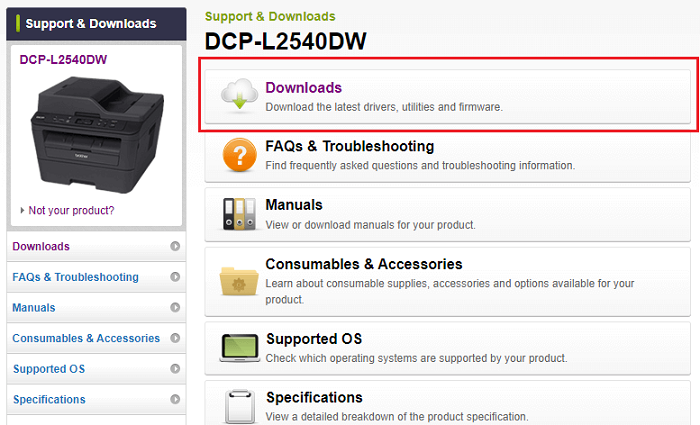 dcp-l2540dw software download