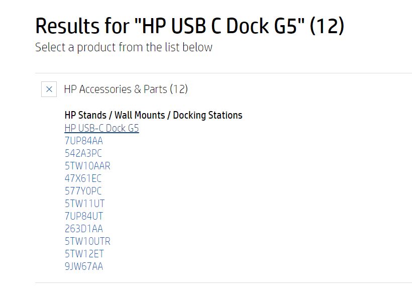 Click on the HP USB-C Dock G5