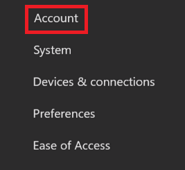 select Account All Settings