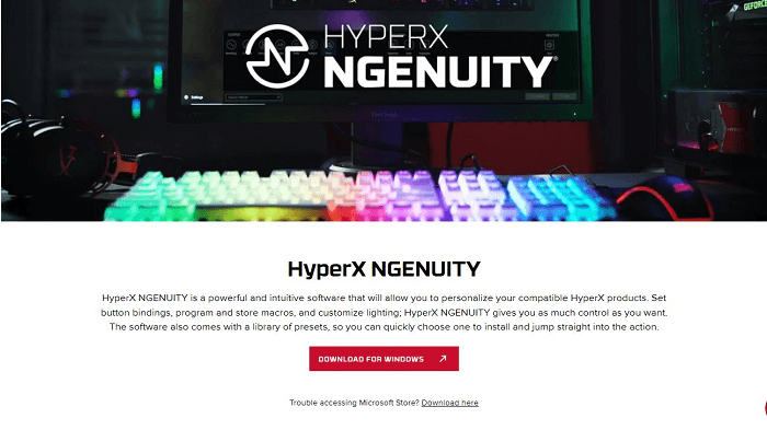 HyperX official website Click Here Download button