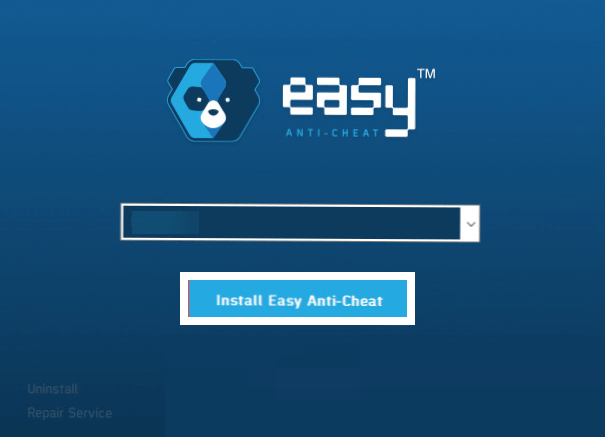 Easy Anti Cheat click on the Install Easy Anti-Cheat button