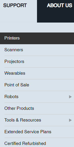 Visit Epson’s official website and Click on the Printers option.