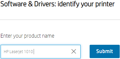 Type HP Laserjet 1010 printer driver in the search bar and then click on the Submit button