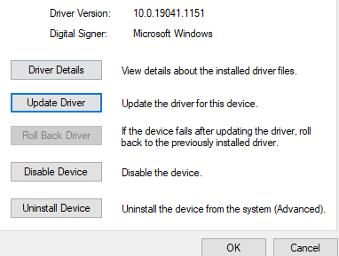 Update Drivers button