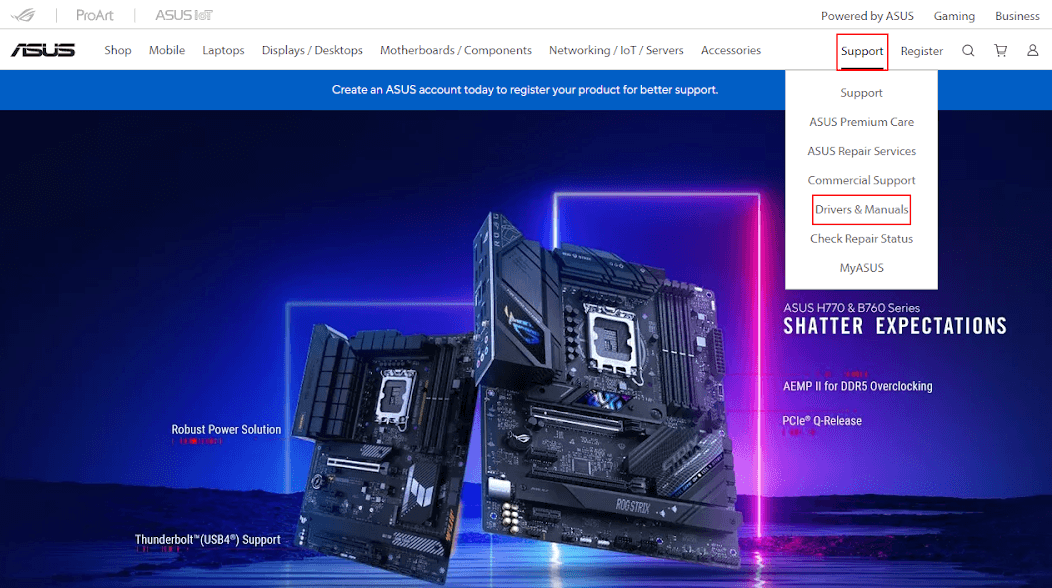 Asus’s official website.