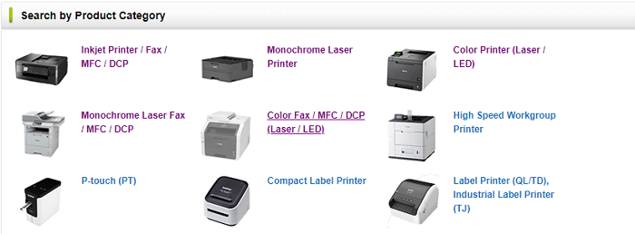 choose the Color Fax MFC DCP printer option