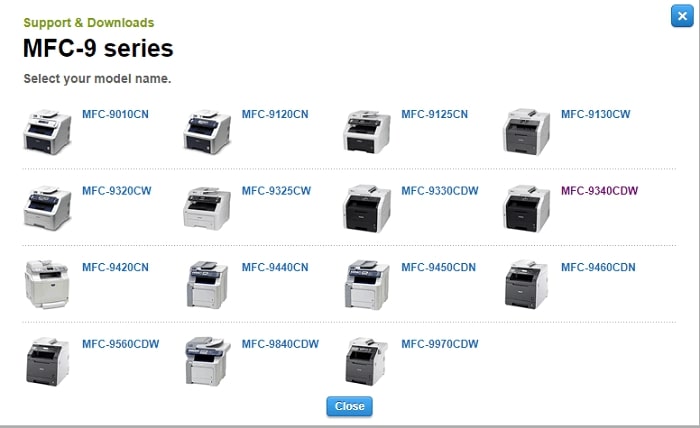 go with the MFC-9340CDW printer to proceed further
