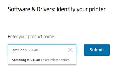 Enter your model name Samsung ML1640